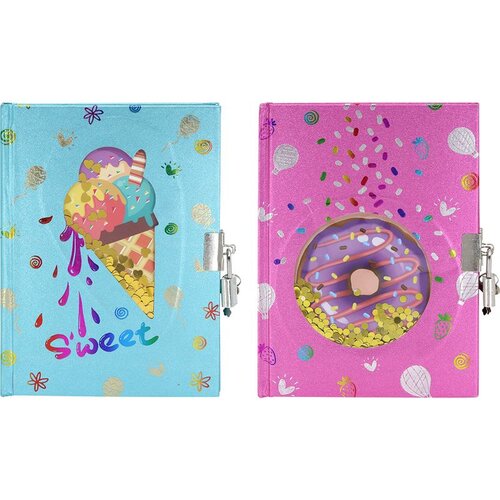  Dnevnik spomenar sa lokotom B6 CREATIVE Sweet, glitter prozor, sort P36/72 NETTO Cijene