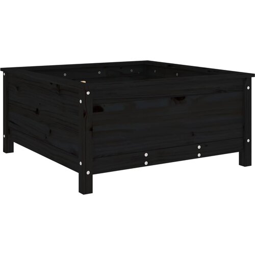  Vrtna sadilica crna 82,5 x 82,5 x 39 cm od masivne borovine Slike