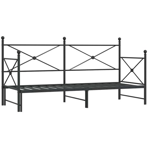 vidaXL Dnevna postelja s skrinjo brez vzmetnice črna 90x190 cm jeklo, (21791920) Cene