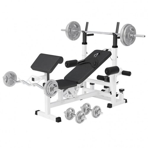 Gorilla Sports Multifunkcionalni set sa klupom i tegovima 108 kg Slike