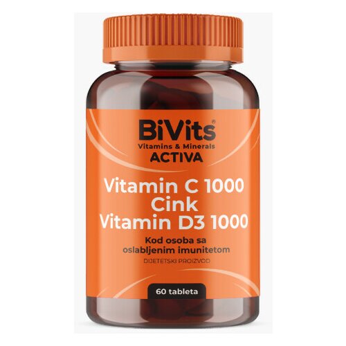 BiVits activa vitamiin c 1000, Cink+D3 60 tableta Slike