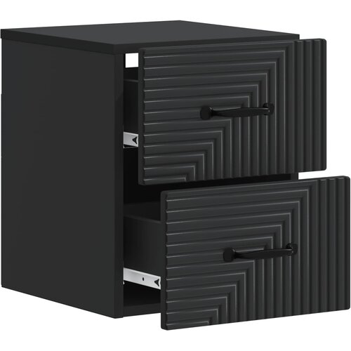 Noćni ormarić za montažu na zid 2 pcs Crna 34,5 x 33 x 40 cm Slike