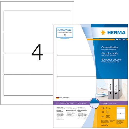 Herma samolepilne etikete superprint 4284, (192 x 61 mm), 100/1 Slike