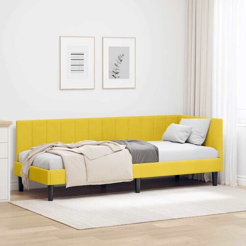 vidaXL Kutni okvir kreveta s uzglavljem Žuta 80 x 200 cm Baršun Cene