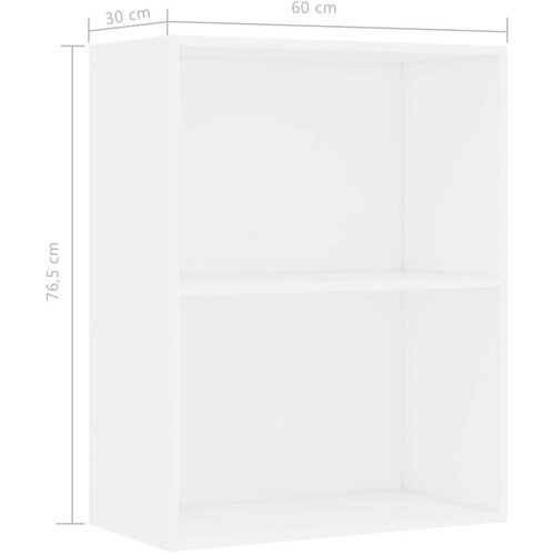 VidaXL Polica za knjige bijela 60x30x76,5 cm izrađeno drvo Slike