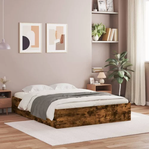  Okvir kreveta s ladicama boja hrasta 140x190 cm