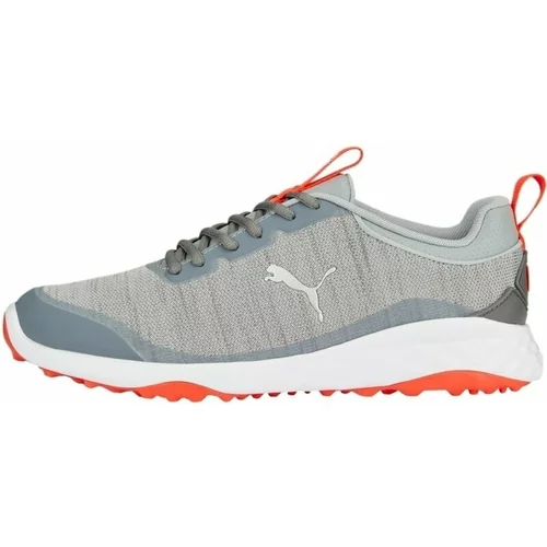 Puma Fusion Pro Cool Mid Mens Golf Shoes Silver/Red Blast 42,5