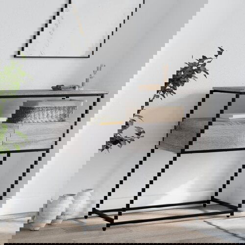 VidaXL Konzolni stol siva boja hrasta 75x40x75 cm konstruirano drvo Slike