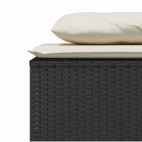  3-dijelni vrtni blagovaonski set s jastucima od poliratana crni Crna Slike