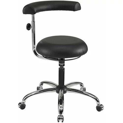 meychair Delovni stolček z vrtljivim naslonom za hrbet/roke, s kolesi, črn