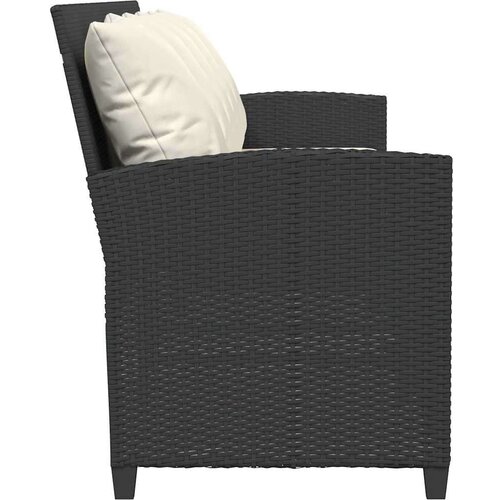 VidaXL Vrtna sofa 5-sjed s jastucima crni poliratan Slike