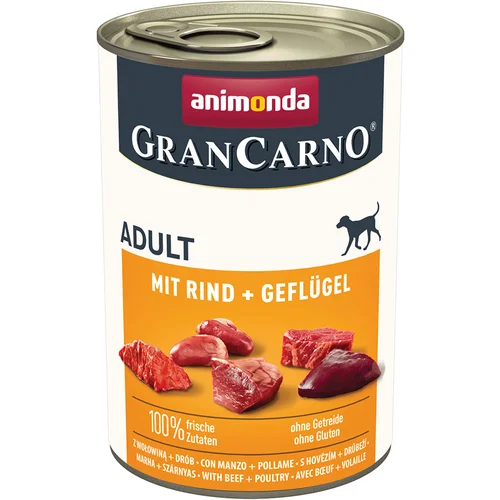 Animonda Varčno pakiranje GranCarno Original Adult 12 x 400 g - Govedina & perutnina