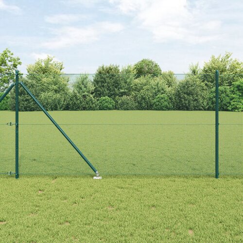 VidaXL Zavarena Ograda s 13 Cijevima Zelena 1x50 m Čelik Slike