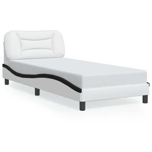  The Living Store Posteljni okvir z LED lučkami bel in črn 90x190 cm umetno usnje - Posteljni Okvir, (21523963) Cene