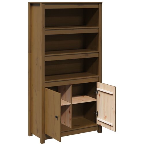 Visoka komoda boja meda 80 x 35 x 154 cm od masivne borovine Slike