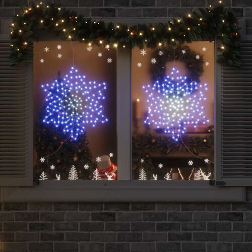 vidaXL Božični snežak med 156 LED Modra 55.5 x 55.5 x 0.75 cm PVC Cene