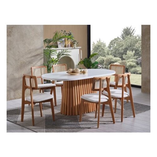 Hanah home Trpezarijski sto i stolice Pera, 170x90x75 cm, 6 stolica, Bijela Slike