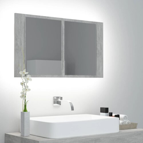 Furnova LED kopalni&amp;scaron;ka omarica z ogledalom betonsko siva 80x12x45 akril, (21947411) Slike