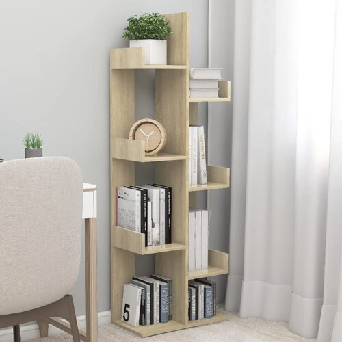 VidaXL Ormarić za knjige boja hrasta sonome 48 x 25,5 x 140 cm iverica Slike