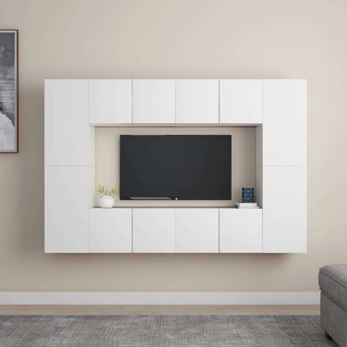  8-dijelni set TV ormarića bijeli od iverice Cijene