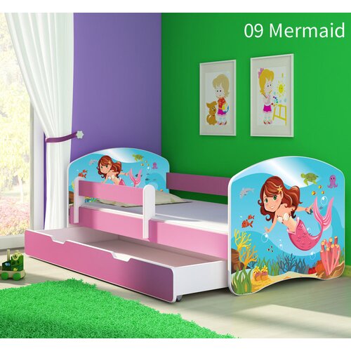  Dječji krevet ACMA s motivom, bočna roza + ladica 160x80 cm 09 Mermaid Cene
