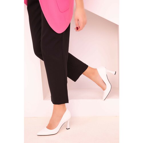Soho White-White Women's Classic Heeled Shoes 16002 Slike