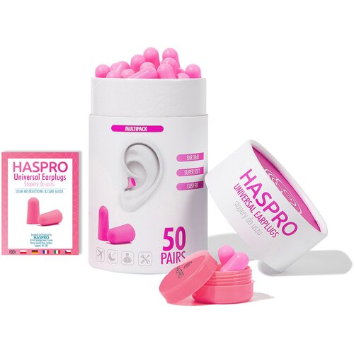 Čepki Za U&amp;scaron;esa Iz Pene - Haspro Tube50 Pink - 50 Parov Slike