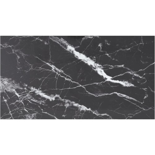 VidaXL Stolna ploča crna 120 x 65 cm 8 mm staklena s mramornim uzorkom Slike