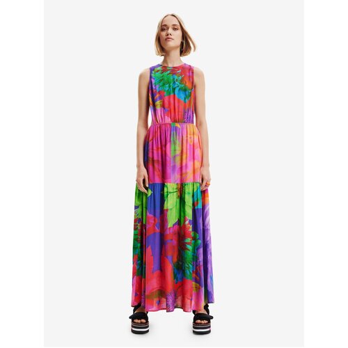 Desigual Purple-pink Women's Patterned Maxi-Dress with Necklines Sandall - Ladies Slike