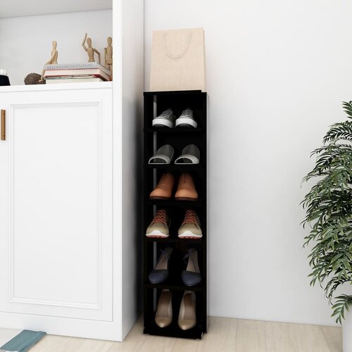 The Living Store Omarica za čevlje črna 27,5x27x102 cm inženirski les - Omara Za Čevlje, (21434074) Cene