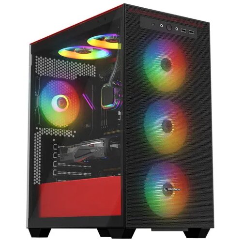 Rampage Kućište gaming RAMPAGE BLAZE Mesh Tempered Glass Black 4*12cm ARGB Fan M-ATX Mid-T Cijene
