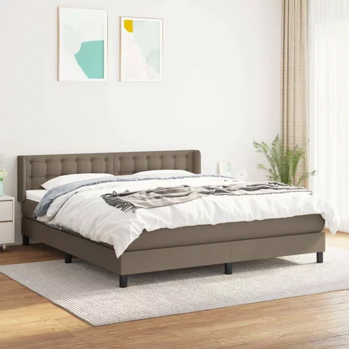  Box spring postelja z vzmetnico taupe 160x200 cm blago, (20896020)