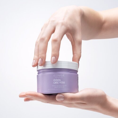 ICONIQUE Professional COOL LIKE YOU Perfect Blonde &amp;amp; Silver Violet maska za lase za nevtralizacijo rumenih odtenkov 200 ml Slike