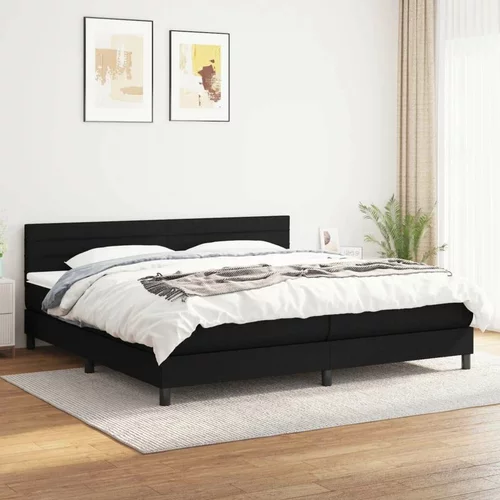  Box spring postelja z vzmetnico črn 200x200 cm blago, (20896861)