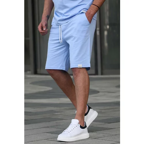 Madmext Men's Blue Basic Shorts 6501