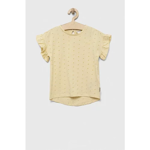 Guess Otroška bombažna kratka majica rumena barva