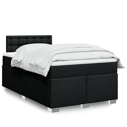 vidaXL Box spring postelja z vzmetnico črn 120x200 cm blago Cene