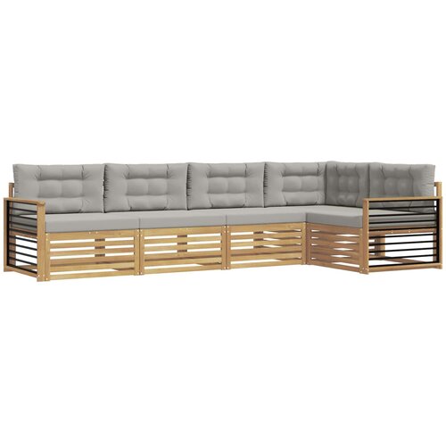 vidaXL Zunanja garnitura za sedenje 6 pcs Bela in svetlo siva, (5000270518) Cene