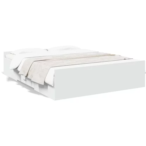 vidaXL Okvir kreveta s ladicama bijeli 160 x 200 cm konstruirano drvo