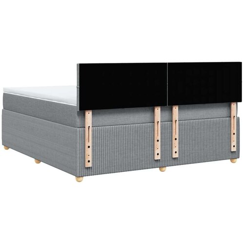 VidaXL Krevet s oprugama i madracem svjetlosivi 180x200 cm od tkanine Slike