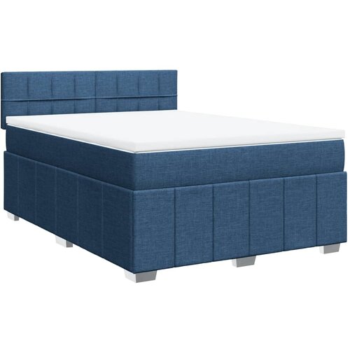 VidaXL Box spring postelja z vzmetnico modra 140x190 cm blago, (21310830) Slike