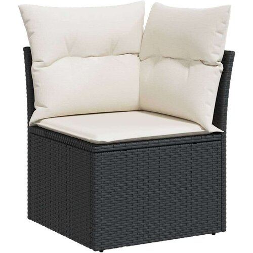  6-dijelni set vrtnih sofa s jastucima crni od poliratana Slike
