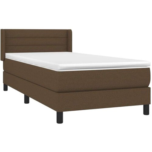 VidaXL Krevet s oprugama i madracem tamnosmeđi 100 x 200 cm od tkanine Slike