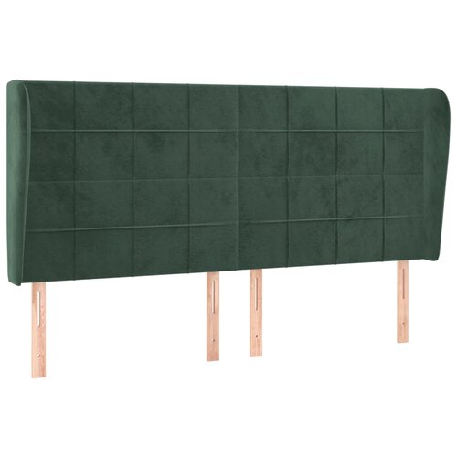 Maison Chic posteljno vzglavje - vzglavna omarica - nočna omarica z u&amp;scaron;esi temno zeleno 203x23x118/128 cm žamet, (21709669) Slike
