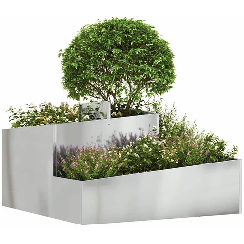  Vrtna saksija Srebrno 80 x 80 x 50 cm Cinkani čelik Slike