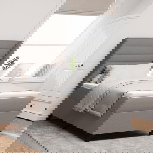 Box Spring Krevet s Madracem u Taupe boji 80x200 cm Tekstil Cijene