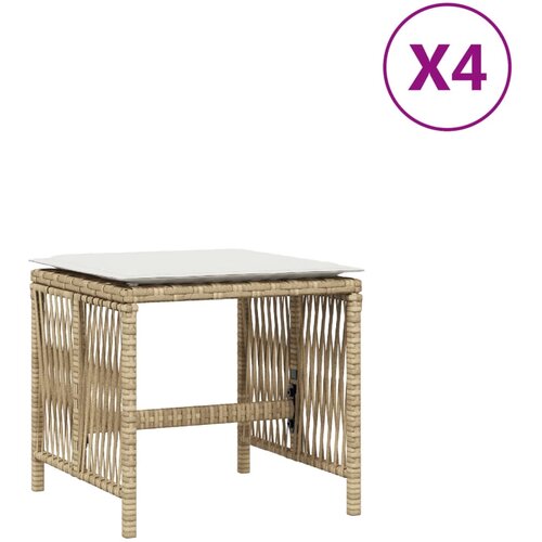 Maison Chic Vrtni stolčki - Vrtni stoli z blazinami 4 kosi bež 41x41x36 cm poli ratan JS1106, (21877247) Slike