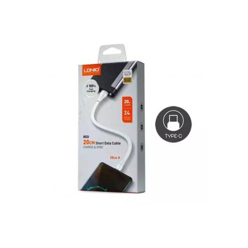 Ldnio data kabl LS550 2.4A type c 0.2m beli Cene