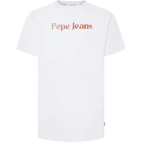 PepeJeans Majica 'CLIFTON' rjasto rdeča / bela