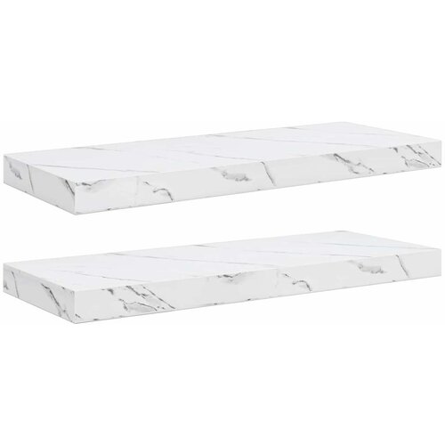  Polica na zidu Zidne 2 pcs Bijeli mramor 60 x 23,5 x 4 cm Slike